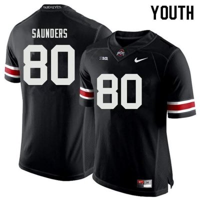 NCAA Ohio State Buckeyes Youth #80 C.J. Saunders Black Nike Football College Jersey JRU3645SO